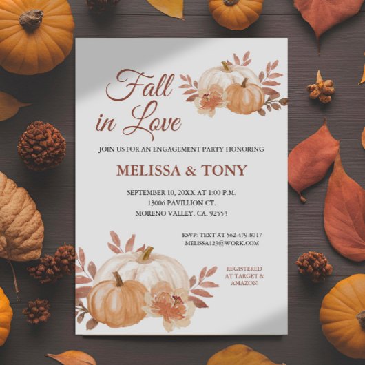 Herabsetzung der Liebe Pumpkin modernen Verlobungs Einladung