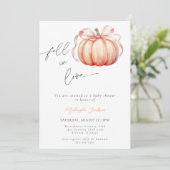 Herabsetzung der Liebe Pumpkin Pink Bug Baby Dusch Einladung (Stehend Vorderseite)