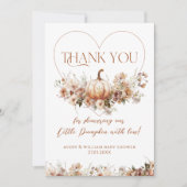 Herabsetzung der Liebe Pumpkin Wildblume Herzklopf Dankeskarte (Vorderseite)