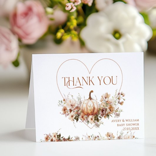Herabsetzung der Liebe Pumpkin Wildblume Herzklopf Dankeskarte
