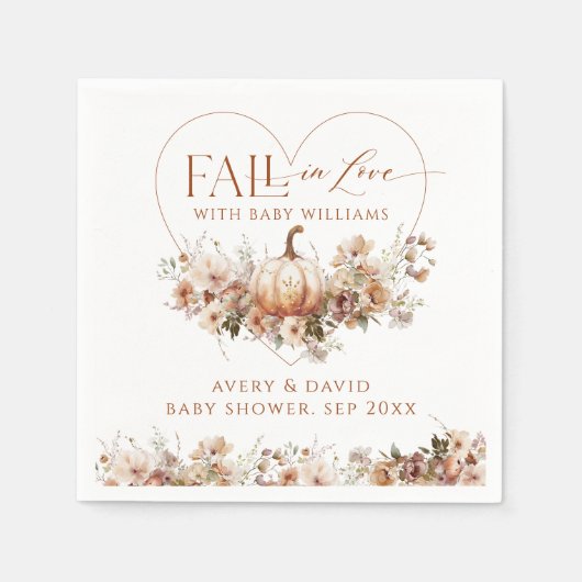 Herabsetzung der Liebe Pumpkin Wildblume Herzklopf Serviette (Vorderseite)