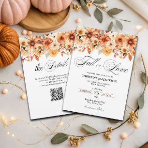 Herabsetzung der Liebe QR Code Boho Blumenhochzeit Einladung
