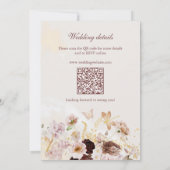 Herabsetzung der Liebe QR Code Peony & Gold Burgun Einladung (Rückseite)