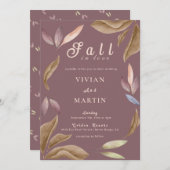 Herabsetzung der Liebe Wasserfarben-Blätter Hochze Einladung (Vorne/Hinten)