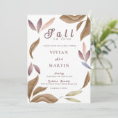 Herabsetzung der Liebe Wasserfarben-Blätter Hochze Einladung (Stehend Vorderseite)