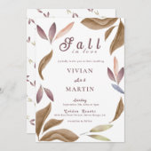 Herabsetzung der Liebe Wasserfarben-Blätter Hochze Einladung (Vorne/Hinten)