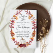 Herabsetzung der Liebe White Pumpkin Baby Dusche Einladung