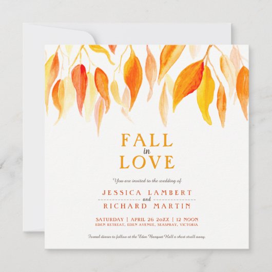 Herabsetzung der viereckigen Hochzeit in Liebe Einladung (Vorderseite)