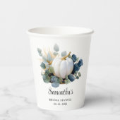 Herabsetzung der weißen Kürbis und der Vegetation Pappbecher (Rückseite)