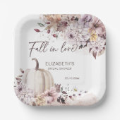 Herabsetzung des Liebe pastellfarbenen Blattkürbis Pappteller (Vorderseite)