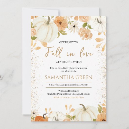 Herabsetzung in Liebe mit Babydusche Einladung (Vorderseite)