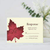 Herabsetzung Mit Monogramm UAWG (rot) RSVP Karte (Stehend Vorderseite)