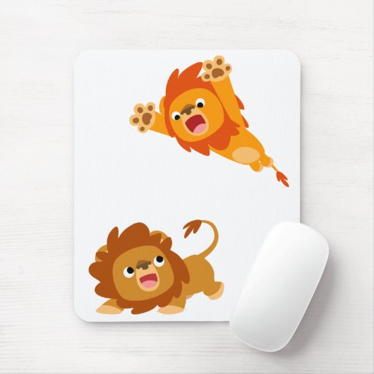 Herabstoßen und gestürzt!! Cartoon-Löwen Mousepad (Mit Mouse)