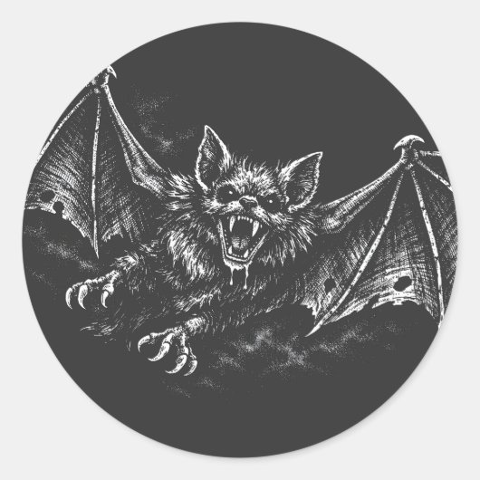 Herabstoßende Fledermaus - von BurnsInHell Runder Aufkleber (Vorderseite)