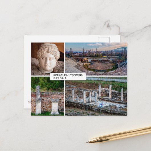 Heraclea Lyncestis - Bitola, Mazedonien Postkarte (Vorderseite/Rückseite Beispiel)