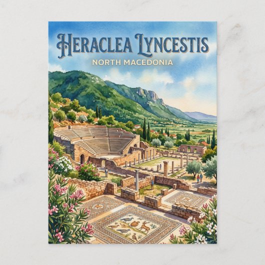 Heraclea Lyncestis Nordmazedonien Postkarte (Vorderseite)