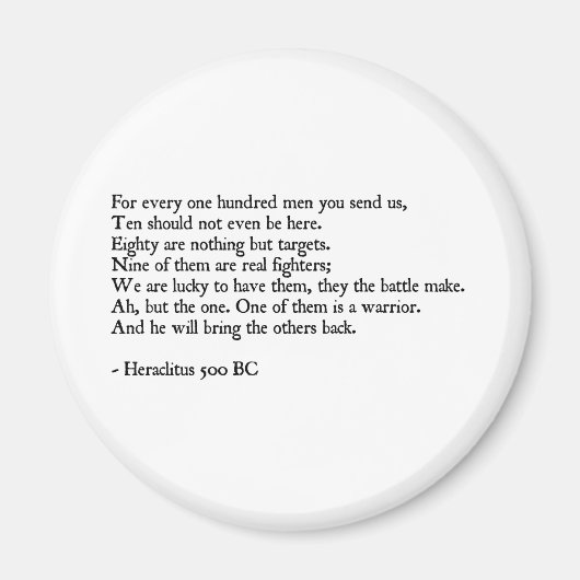 Heraclitus Quote Magnet (Vorne)