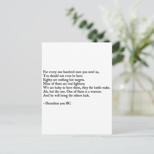 Heraclitus Quote Postkarte (Stehend Vorderseite)