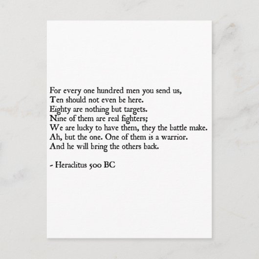 Heraclitus Quote Postkarte (Vorderseite)