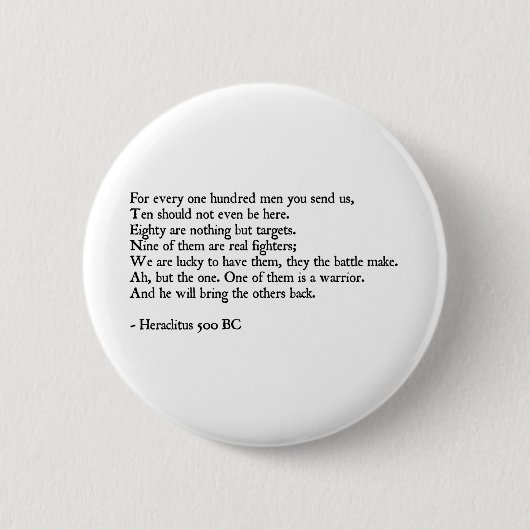 Heraclitus Zitat Button (Vorderseite)