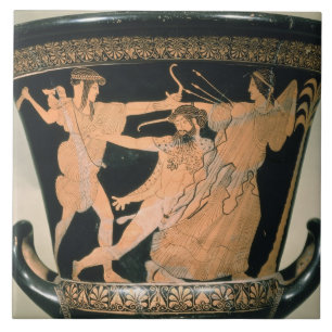 Herakles, das, Detail von einem Dachboden rot-figu Fliese