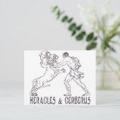 Herakles und Cerberus Postkarte (Stehend Vorderseite)
