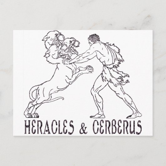 Herakles und Cerberus Postkarte (Vorderseite)