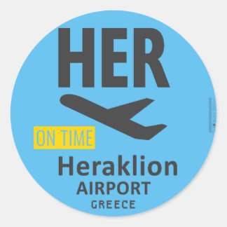 HERAKLION Airport HER Runder Aufkleber