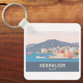Heraklion Greece Pastel Travel – Venetian Harbor Schlüsselanhänger (Vorderseite)
