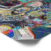 Heraklion Hafen im Stil abstrakt Hundertwassers Poster (Ecke)