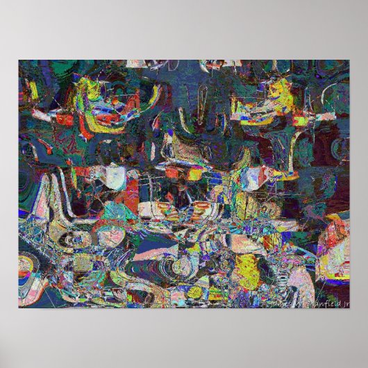 Heraklion Hafen im Stil abstrakt Hundertwassers Poster (Vorne)