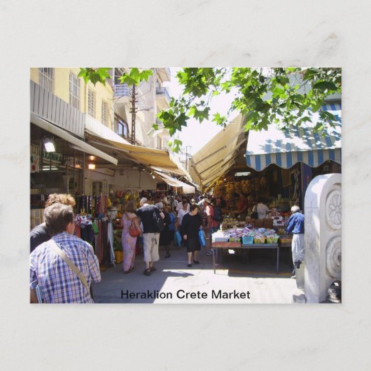 Heraklion Kreta Markt Postkarte (Vorderseite)