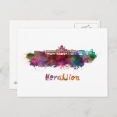 Heraklion skyline im Watercolor Postkarte (Vorne/Hinten)