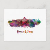 Heraklion skyline im Watercolor Postkarte (Vorderseite)