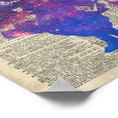 Herald Lila Rabbit Stencil über die alte Buchseite Poster (Ecke)