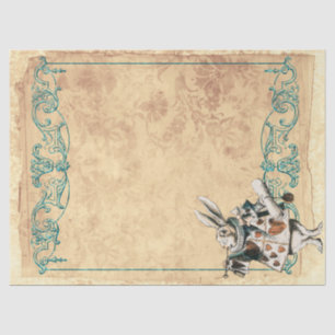 Herald White Rabbit Alice im Wunderland Decoupage Seidenpapier