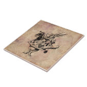 Herald White Rabbit Alice im Wunderland Floral Fliese (Seite)