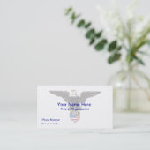Heraldic American Bald Eagle Business Card Visitenkarte (Stehend Vorderseite)