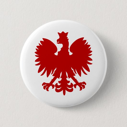 Heraldic Animal Eagle Red Silhouette Crown Button (Vorderseite)