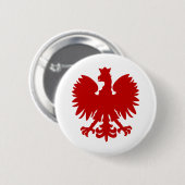 Heraldic Animal Eagle Red Silhouette Crown Button (Vorne & Hinten)
