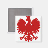 Heraldic Animal Eagle Red Silhouette Crown Magnet (Vorderseite/Rückseite)