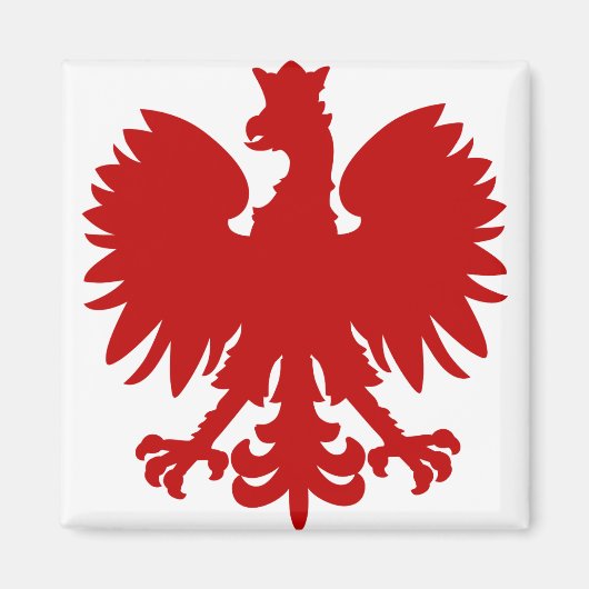 Heraldic Animal Eagle Red Silhouette Crown Magnet (Vorne)
