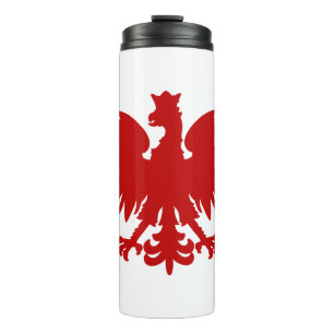 Heraldic Animal Eagle Red Silhouette Crown Thermosbecher