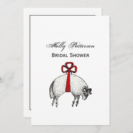 Heraldic Banded Fleece Ram Sheep Wappen Emblem Einladung (Vorne/Hinten)