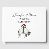 Heraldic Banded Fleece Ram Sheep Wappen Emblem Gästebuch (Vorderseite)