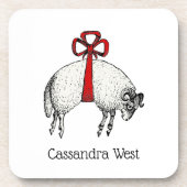 Heraldic Banded Fleece Ram Sheep Wappen Emblem Getränkeuntersetzer (Vorderseite)