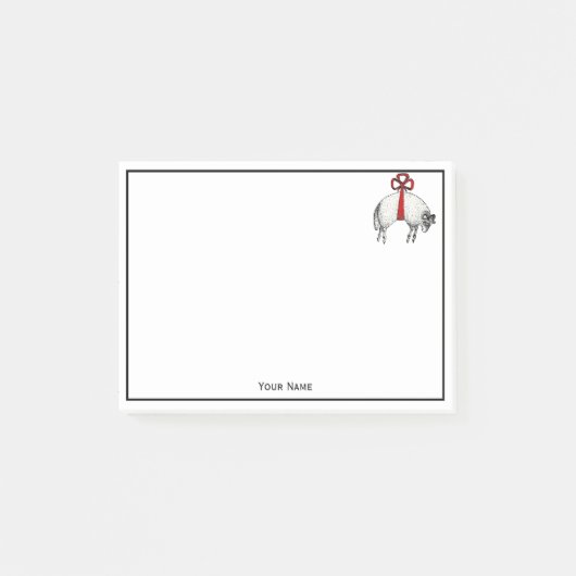 Heraldic Banded Fleece Ram Sheep Wappen Emblem Post-it Klebezettel (Vorderseite)