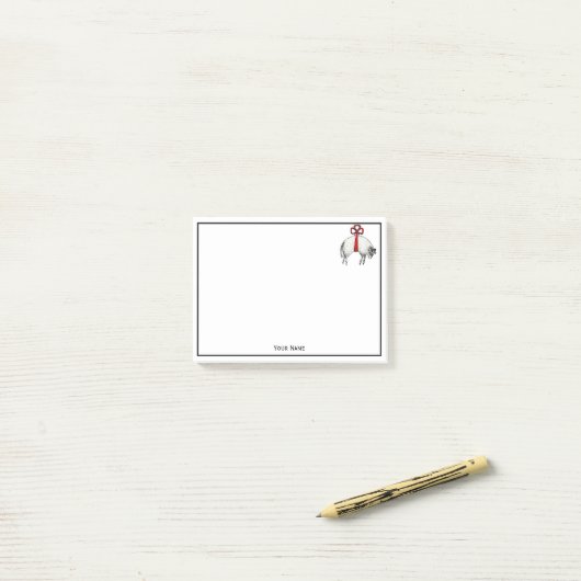 Heraldic Banded Fleece Ram Sheep Wappen Emblem Post-it Klebezettel (Auf Schreibtisch)