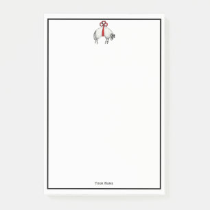 Heraldic Banded Fleece Ram Sheep Wappen Emblem Post-it Klebezettel
