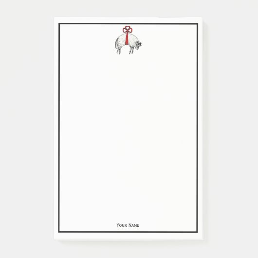 Heraldic Banded Fleece Ram Sheep Wappen Emblem Post-it Klebezettel (Vorderseite)